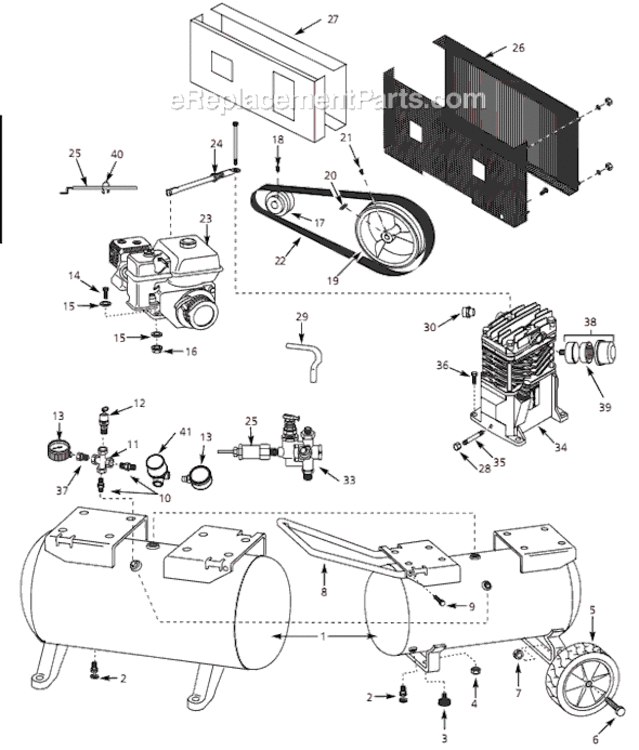 Page A Diagram and Parts List for 4B239B 2007 Campbell Hausfeld Compressor
